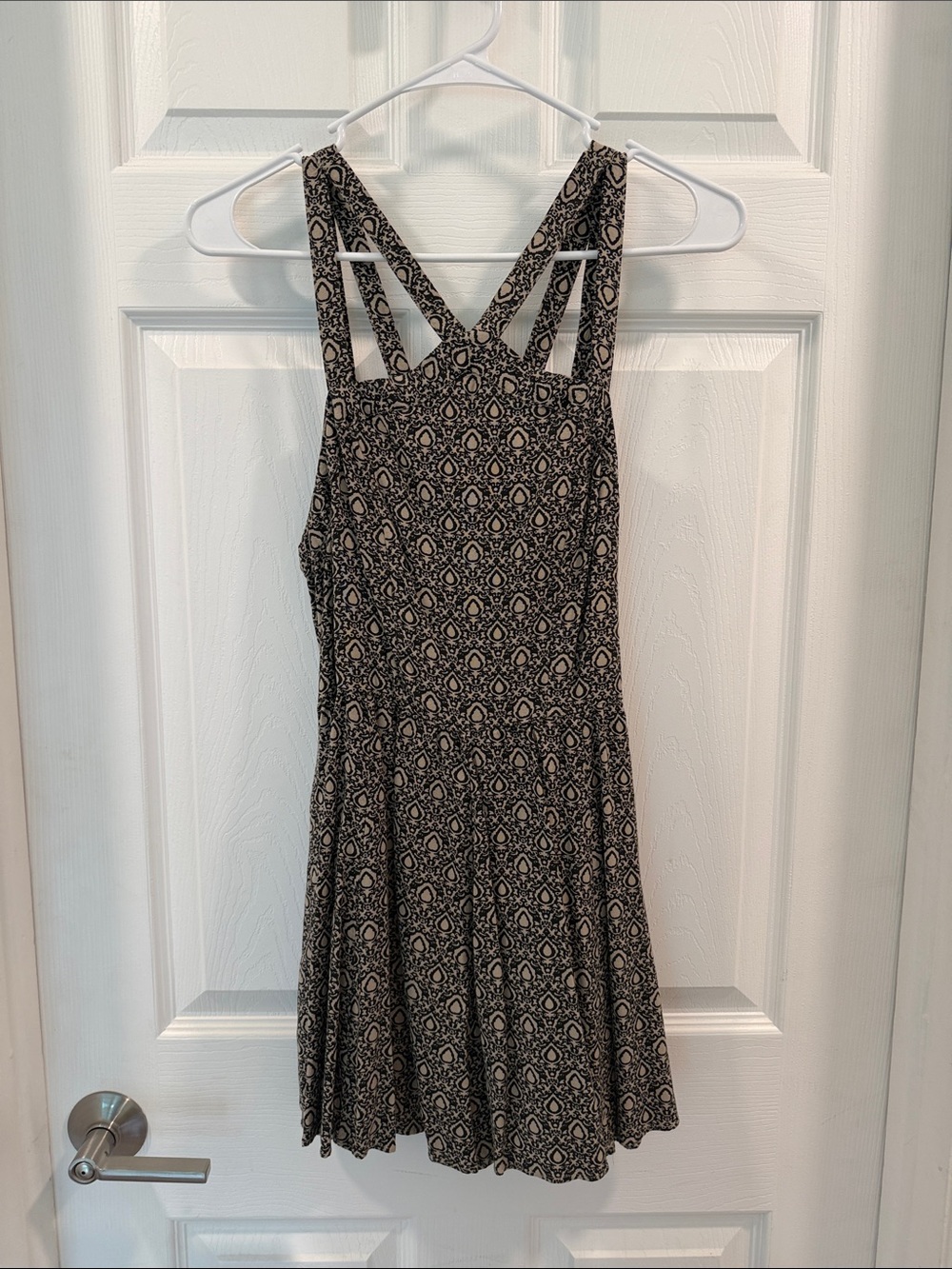 Ecote Black and Cream Printed Strappy Sundress